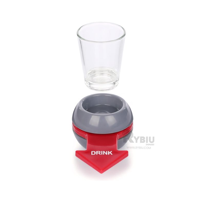 GENERICO - Ruleta Giratorio Incluye Vaso de Vidrio Resistente Tono Gris