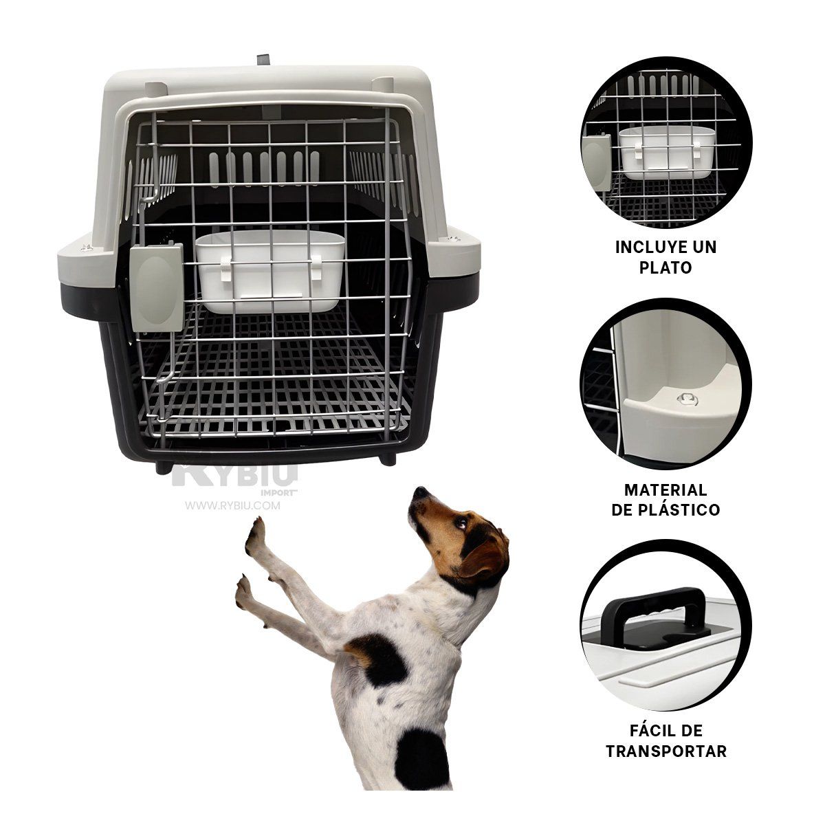 RYBIU IMPORT - Caja Durardera para Perro L60 Color Negro Y+Gift MiniAgenda