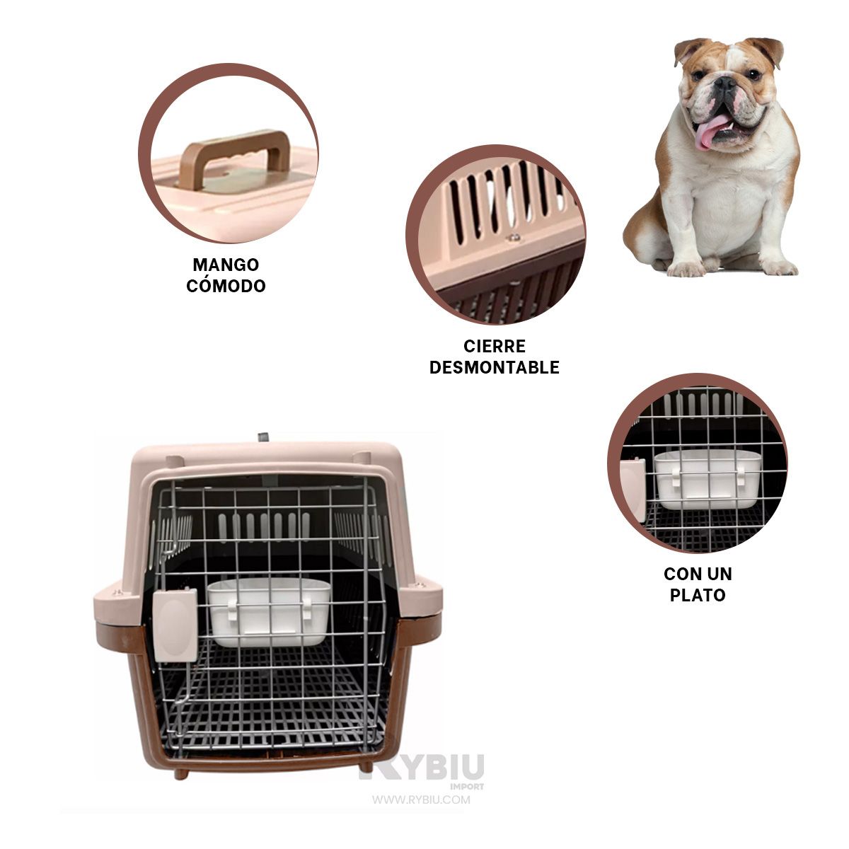 GENERICO - Transportadora de Plastico Pet L60 Marron Y+Regalo Agendita