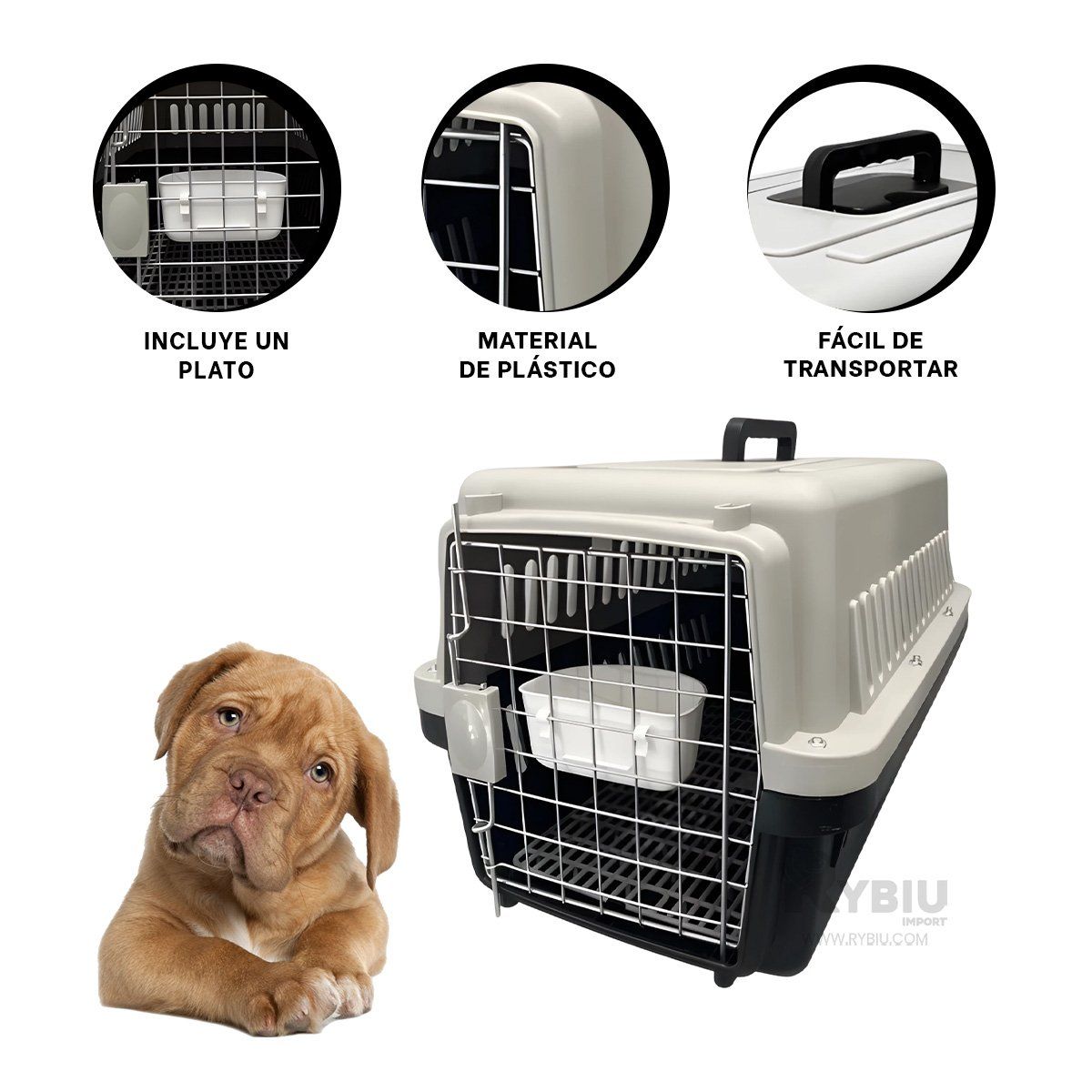 GENERICO - Caja Funcional de Viaje de Perro L60 Negro Y+Regalo Agendita