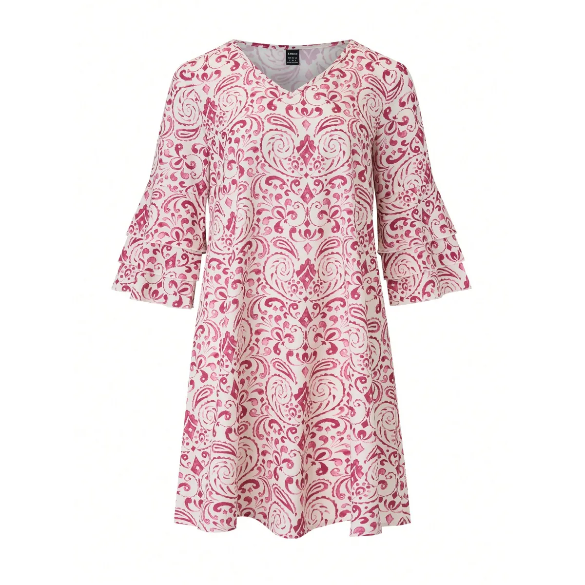 KAST PE - Vestido corto Verano modelo Dulce Manga 3 4 Rosado - Talla M