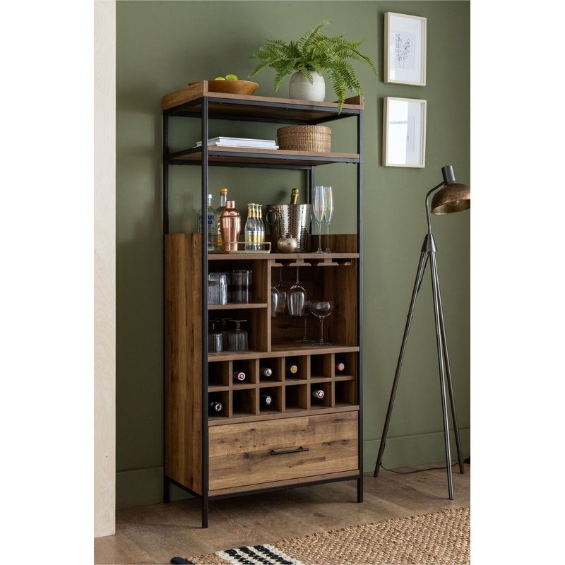 TU MESITA - Mueble Alto de Bar Color Marrón 1 cajón TU MESITA