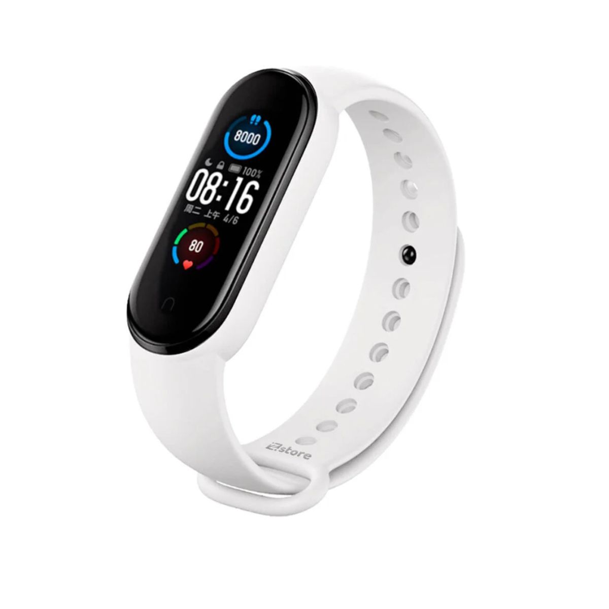 GENERICO - Pack correa blanco + mica de vidrio para MI Band 5
