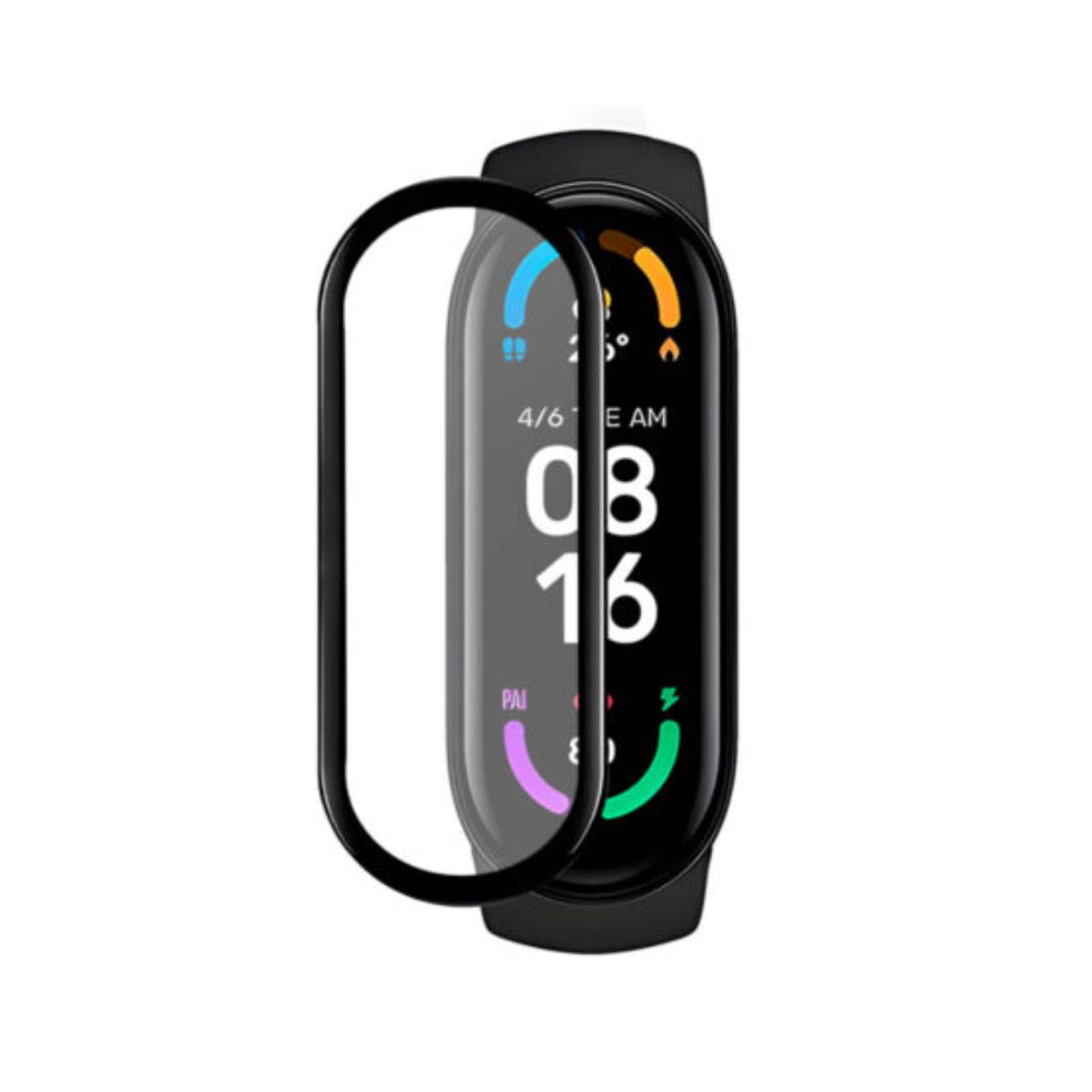 GENERICO - Pack correa rosa + mica de vidrio para MI Band 6