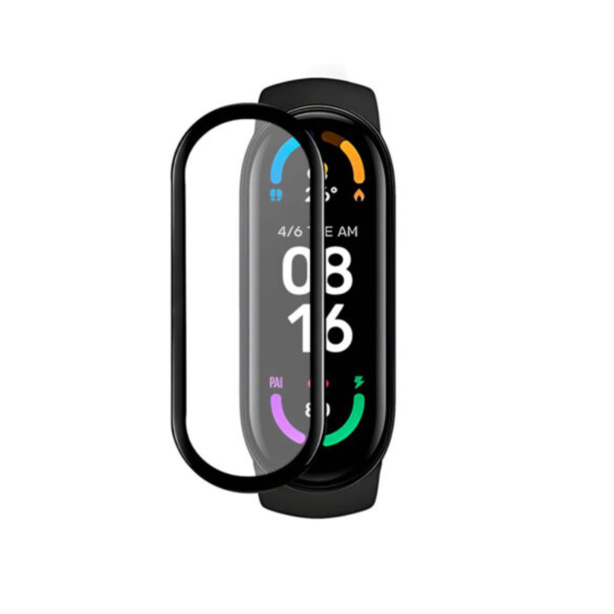 GENERICO - Pack correa azul + mica de vidrio para MI Band 6