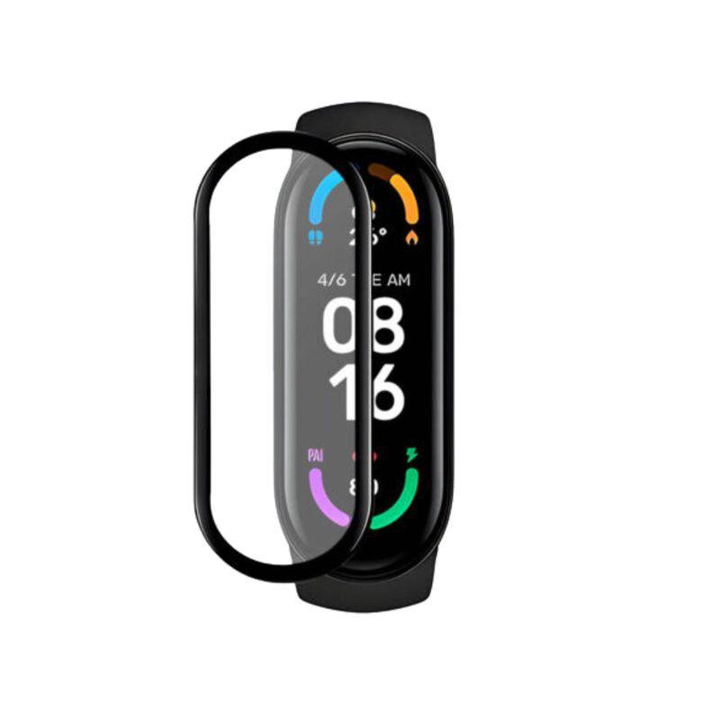 GENERICO - Pack correa negro + mica de vidrio para MI Band 7