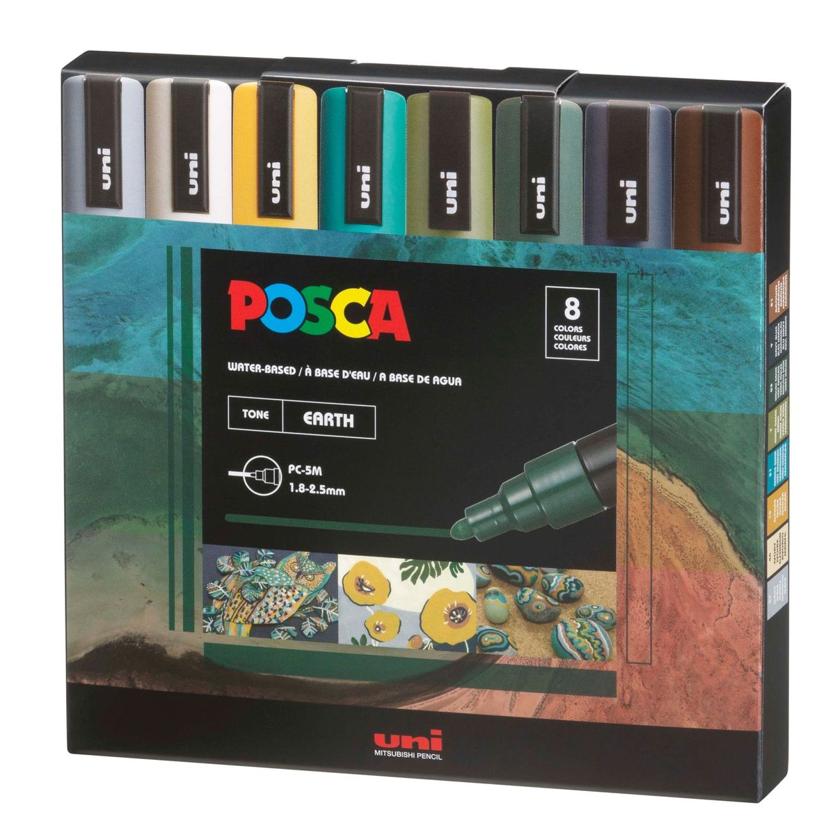 POSCA - POSCA Pack PC-5M 8C Earth Color Nueva Presentación X8   