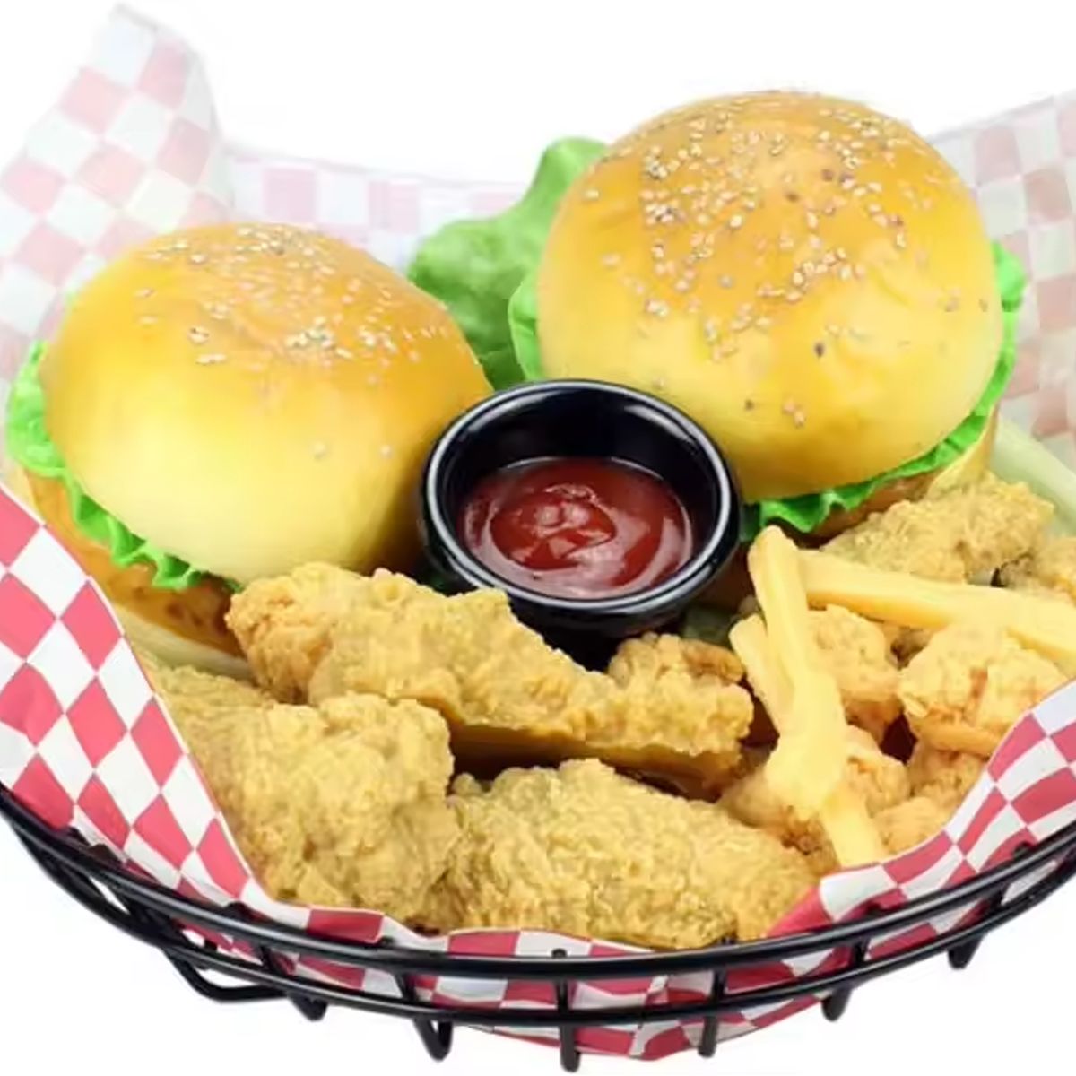 GENERICO - Pack 2 Cesto de Metal 20cm Para Papas Fritas Snack