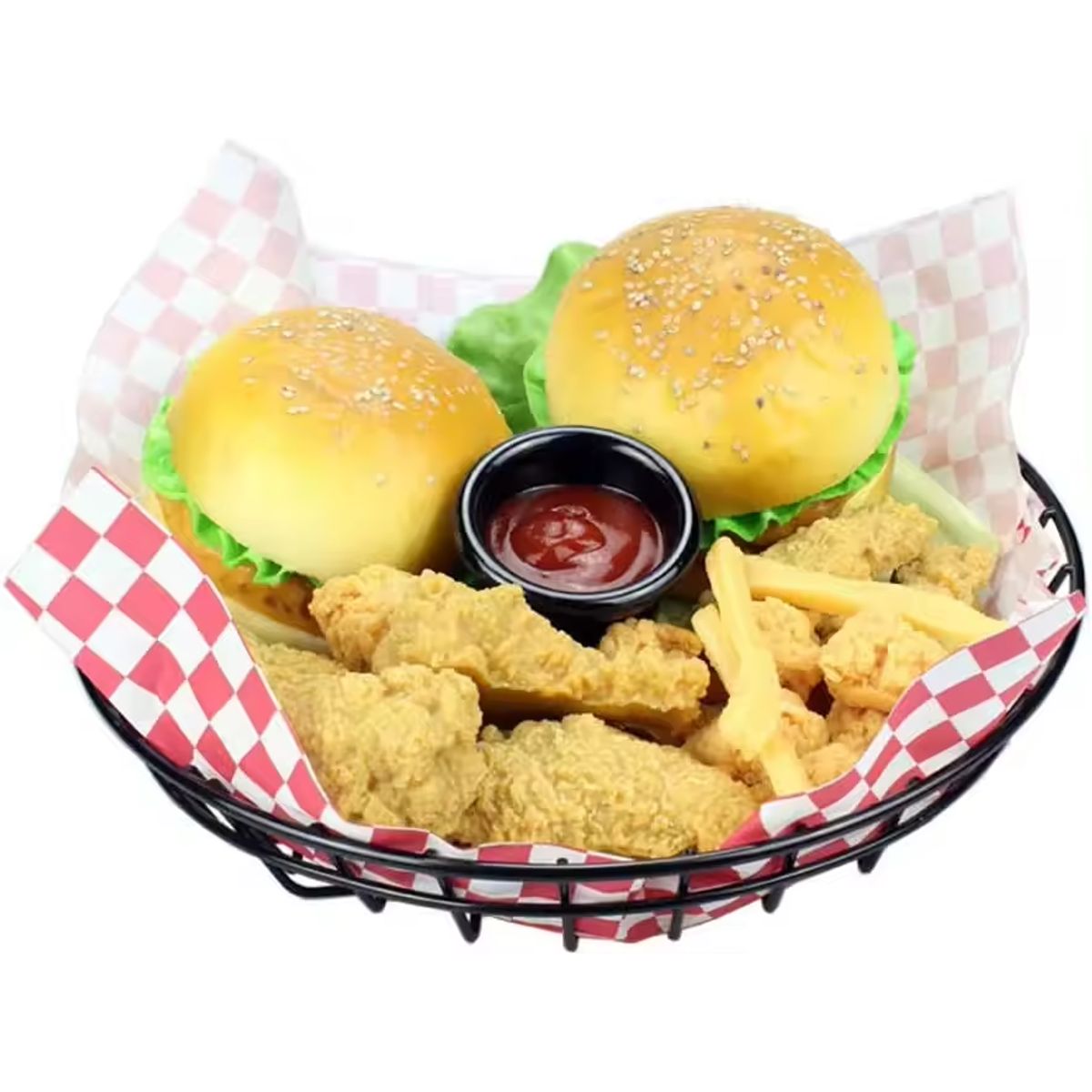 GENERICO - Pack 2 Cesto de Metal 20cm Para Papas Fritas Snack