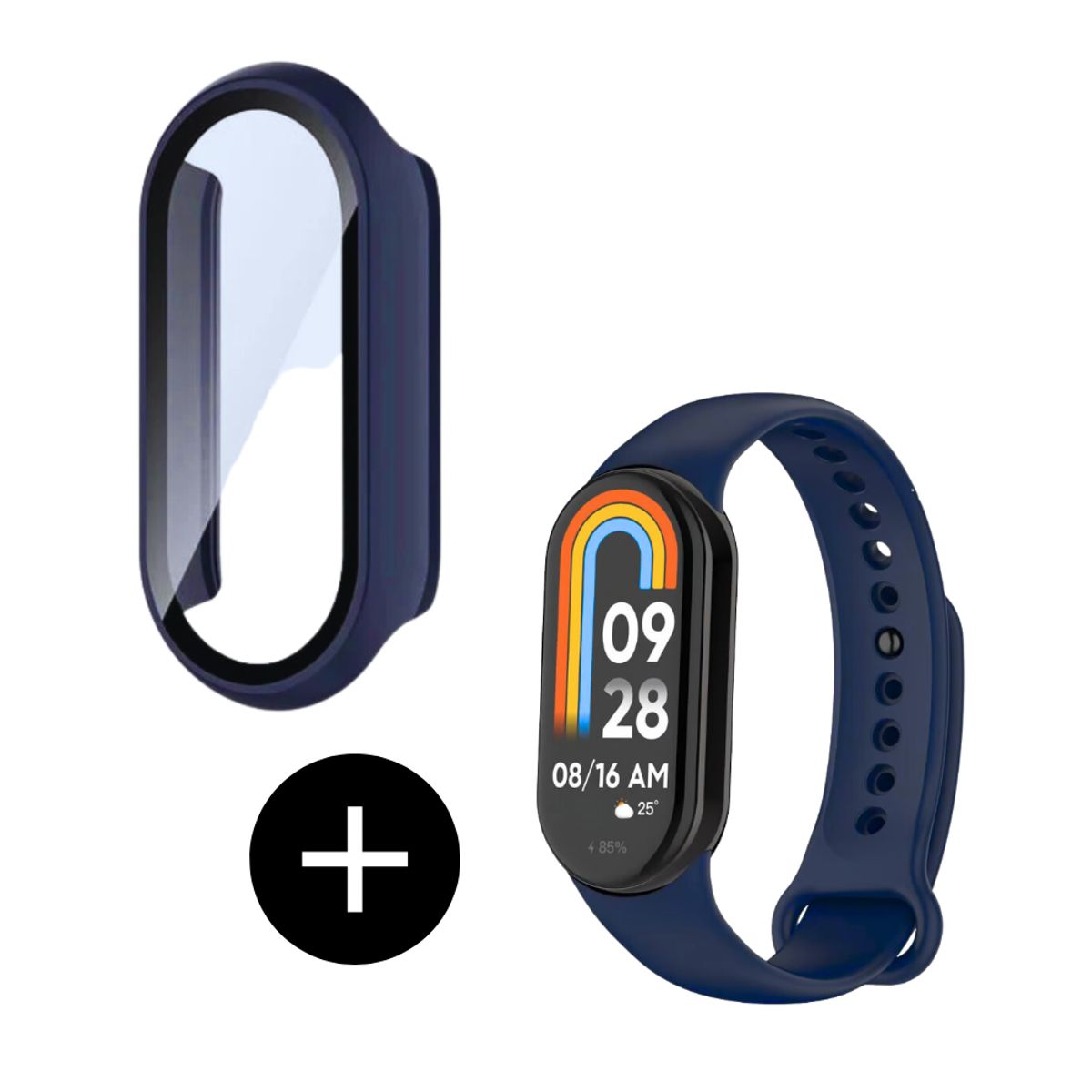 GENERICO - Pack case protector azul + correa azul para MI Band 8