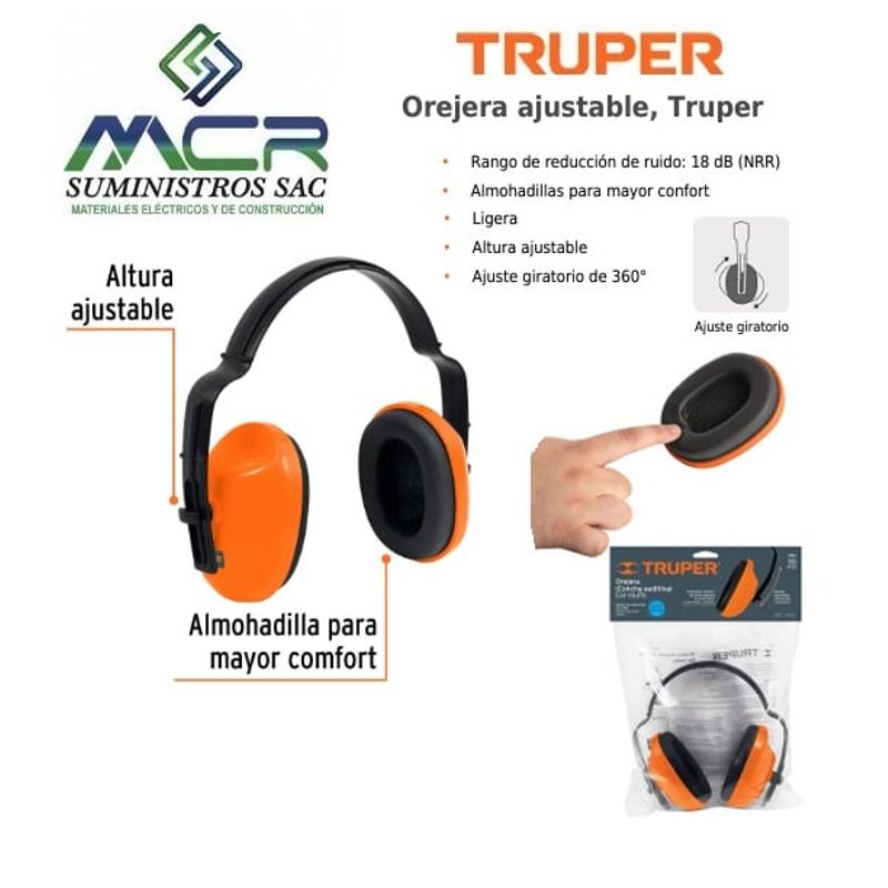 TRUPER - orejera Ajustable hastas 18db Truper