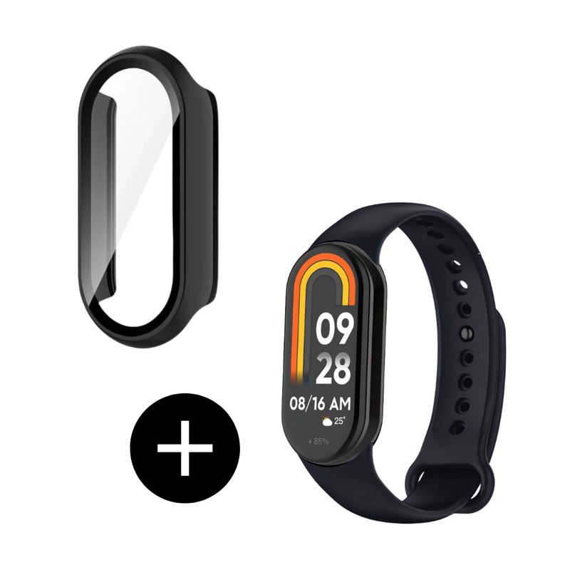 GENERICO - Pack case protector negro + correa negro para MI Band 8