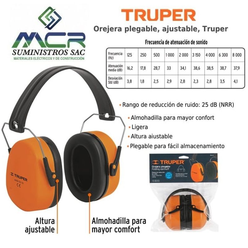 TRUPER - OREJERAS PLEGABLES HASTA 23DB TRUPER