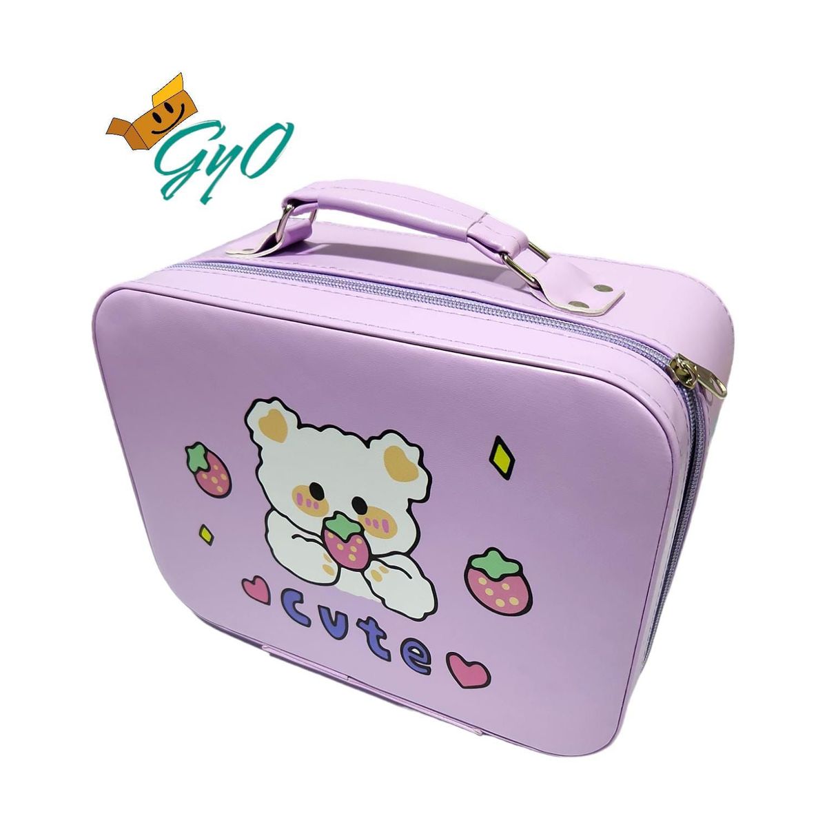 GENERICO - Maletita Neceser Kawaii - Rosado con Espejo