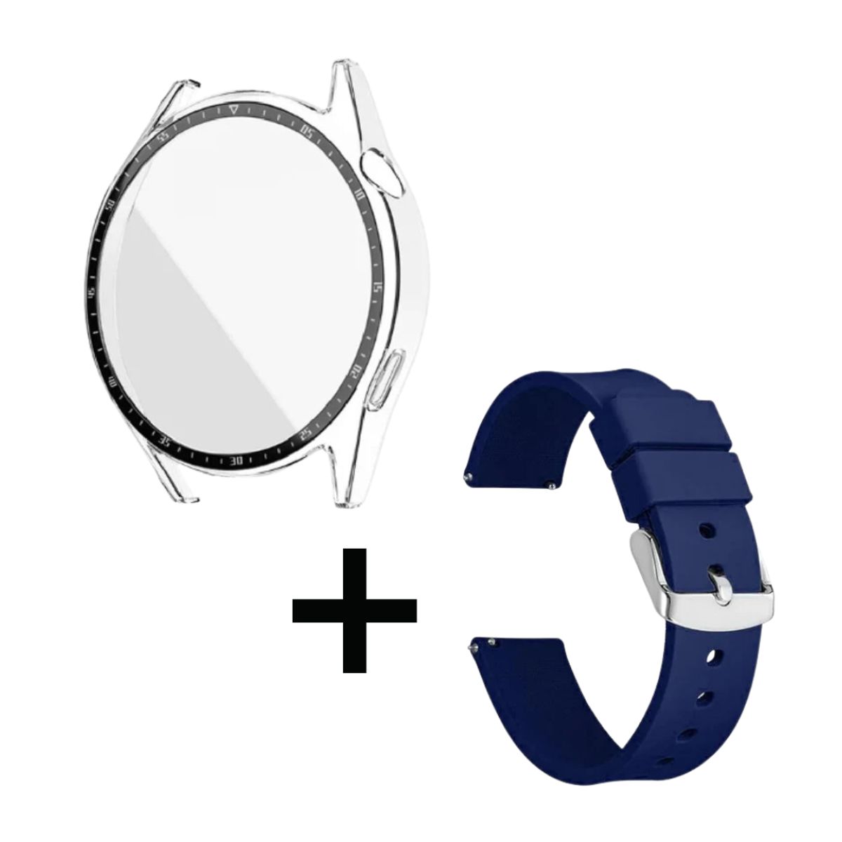 GENERICO - Pack case protector + correa azul para Huawei watch GT2 46 mm