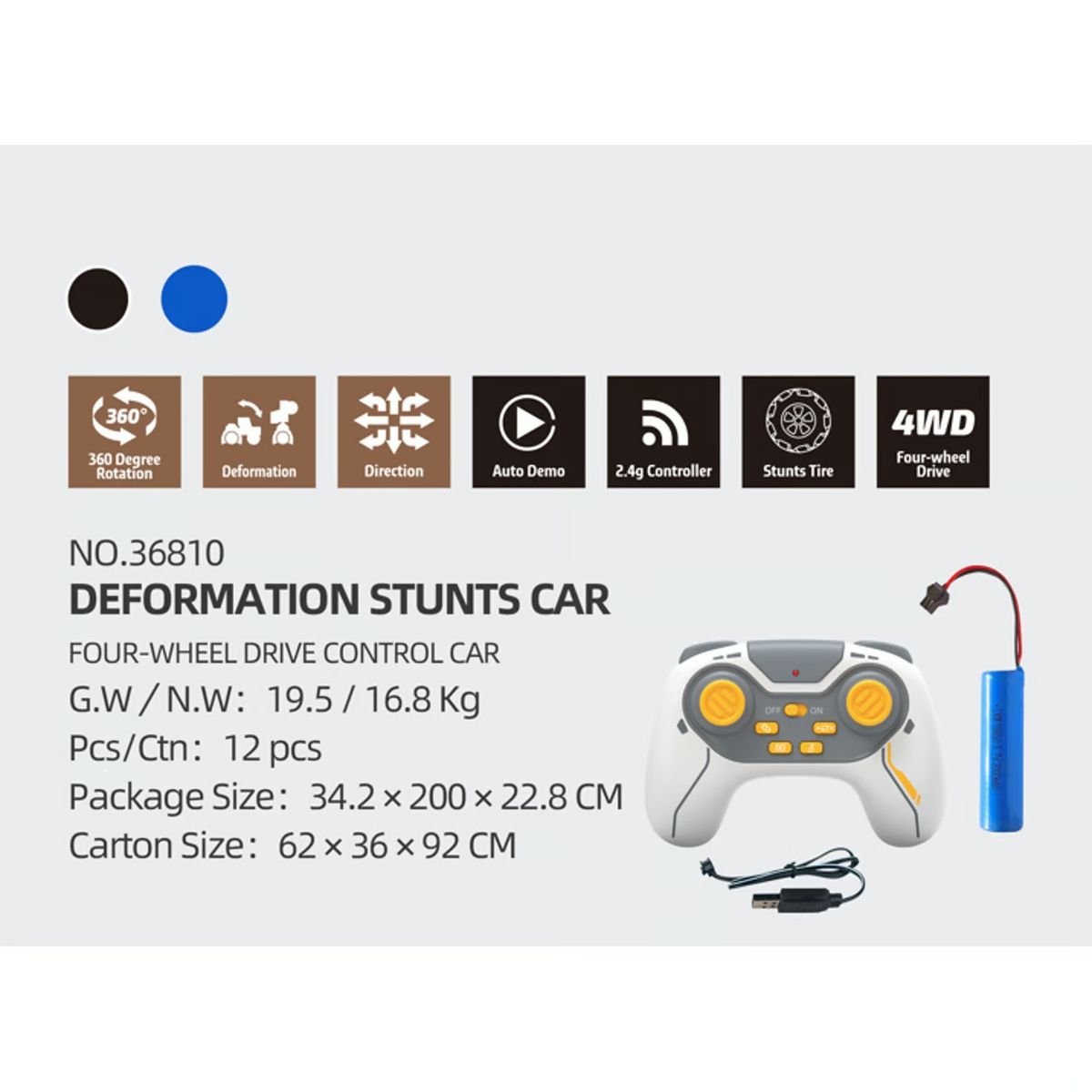 GENERICO - CARRO CONTROL REMOTO TRANSFORMABLE