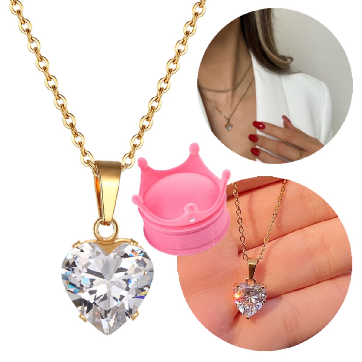 NO LOGO - Collar Para Dama Corazon + Estuche Gratis