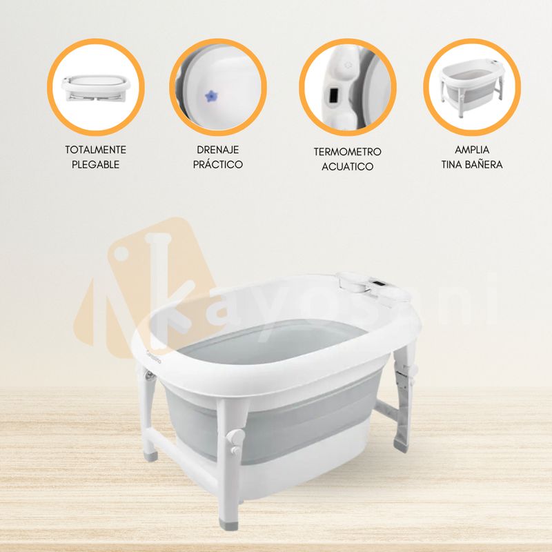 CARESTINO - Bañera Plegable para Bebé «ARUBA» Gris