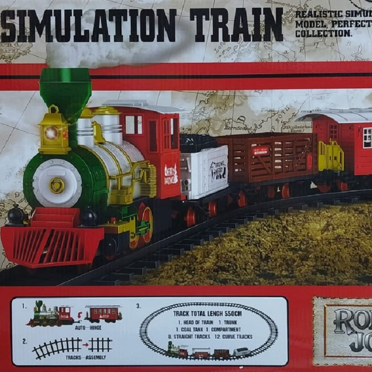 GENERICO - Tren Eléctrico Navideño de Vapor con Luz y Sonido