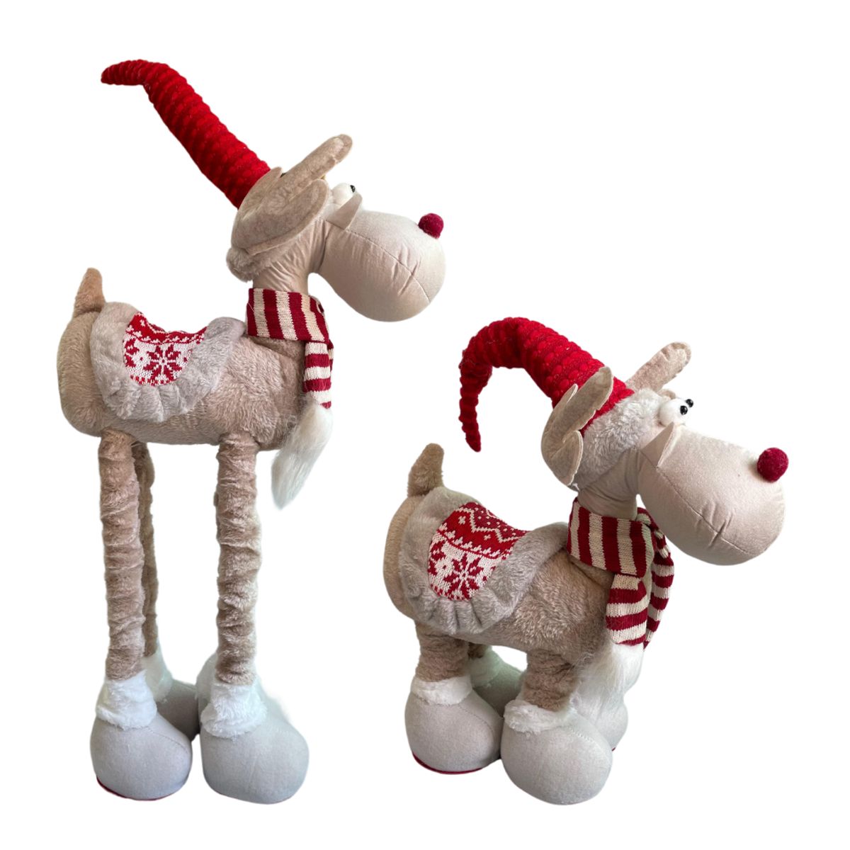 INSPIRA - Reno Navideño Patilargo Muñeco Decorativo 60 cm