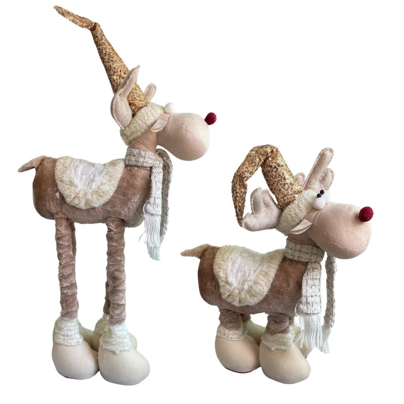 INSPIRA - Reno Navideño Patilargo Muñeco Decorativo 60 cm