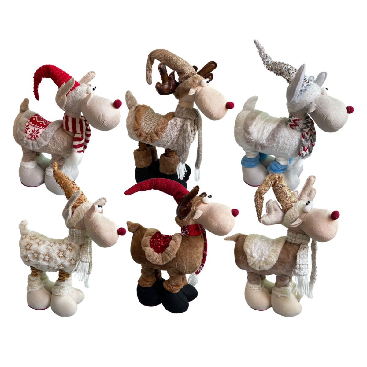 INSPIRA - Reno Navideño Patilargo Muñeco Decorativo 60 cm