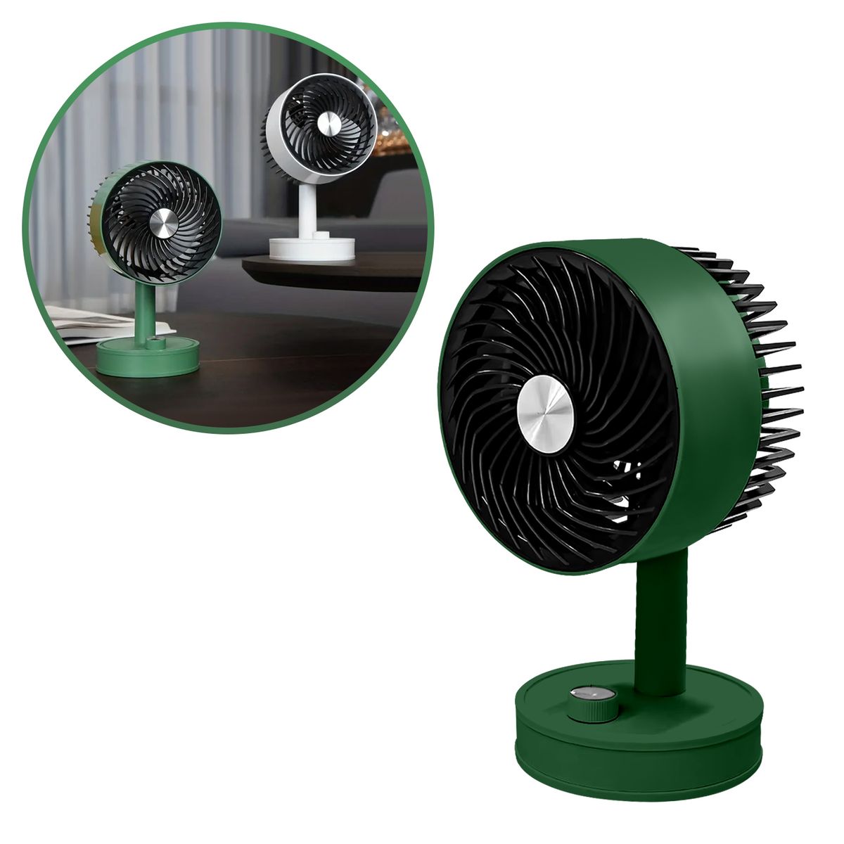 BUYPAL - Ventilador Portátil Inalámbrico Silencioso y Compacto Verde