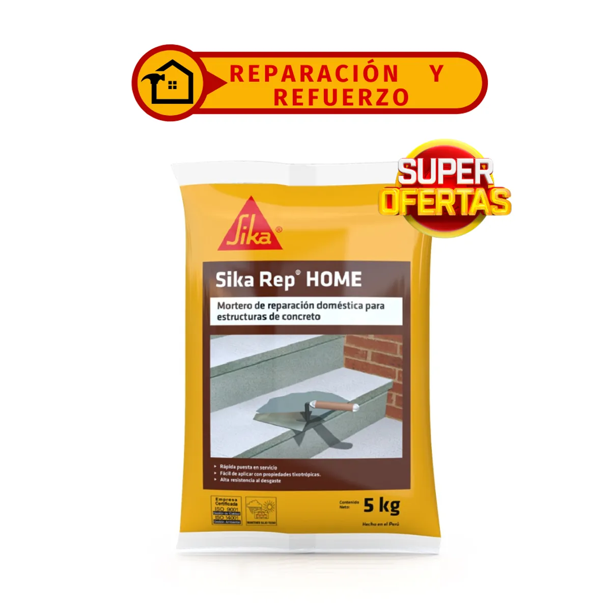 SIKA - Mortero cementicio de reparación SikaRep Home 5Kg