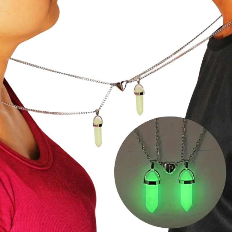 Collar De Pareja Fosforecente Regalo Novio Enamorado NO LOGO