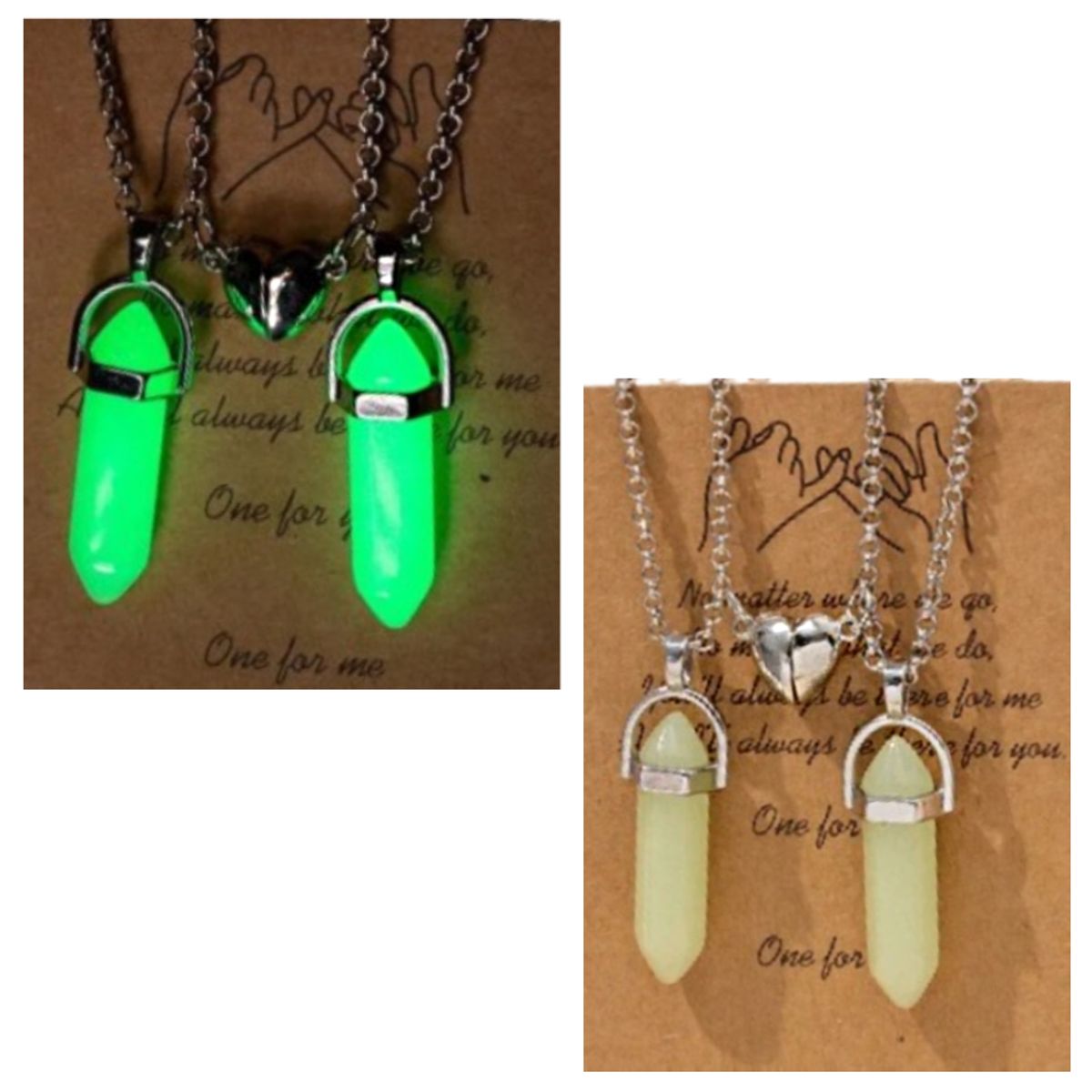 NO LOGO - Collar De Pareja Fosforecente Regalo Novio Enamorado