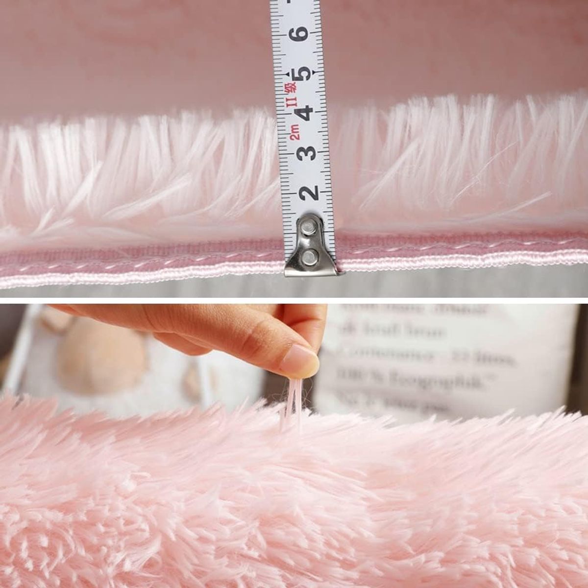 GENERICO - Alfombra Rectangular peluche pelo largo 1.60 x 2.00m Palo Rosa