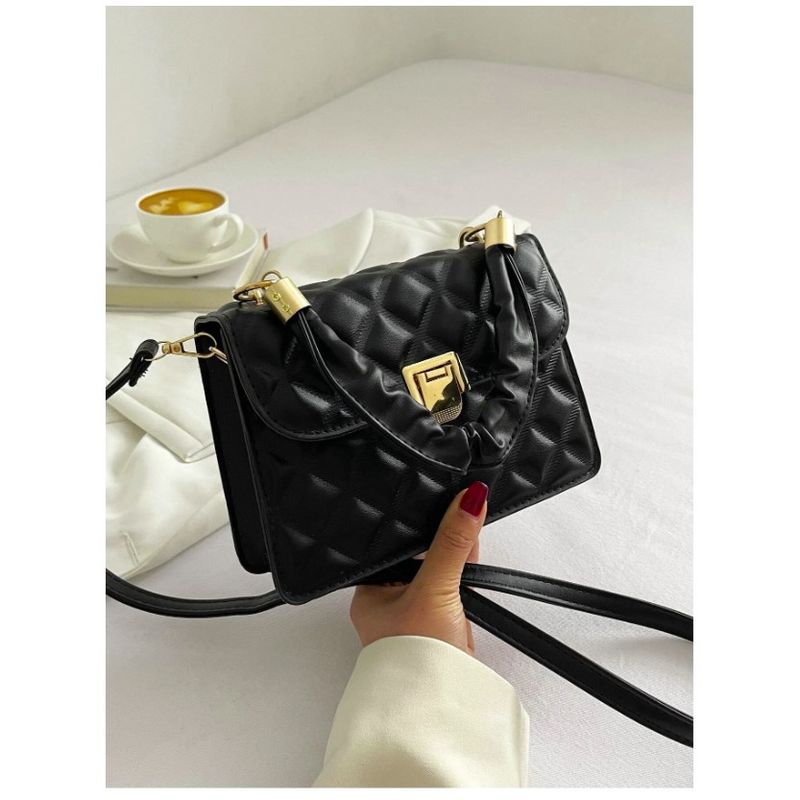 GENERICO - Set Cartera Bolso Billetera 2 en 1 Elegante con Asa Plisada