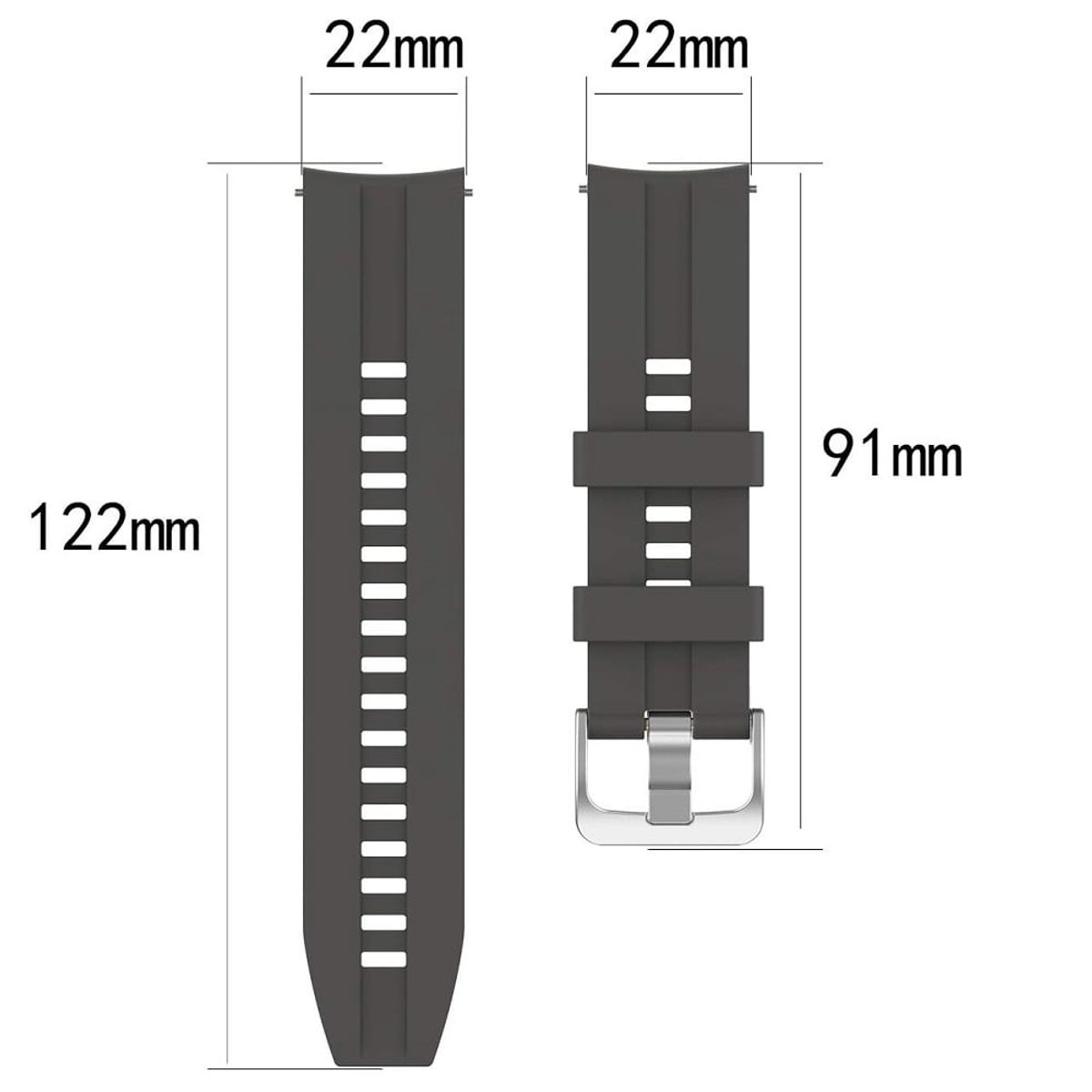 GENERICO - Correa de goma Gris + Case para Smartwatch Huawei GT3 SE