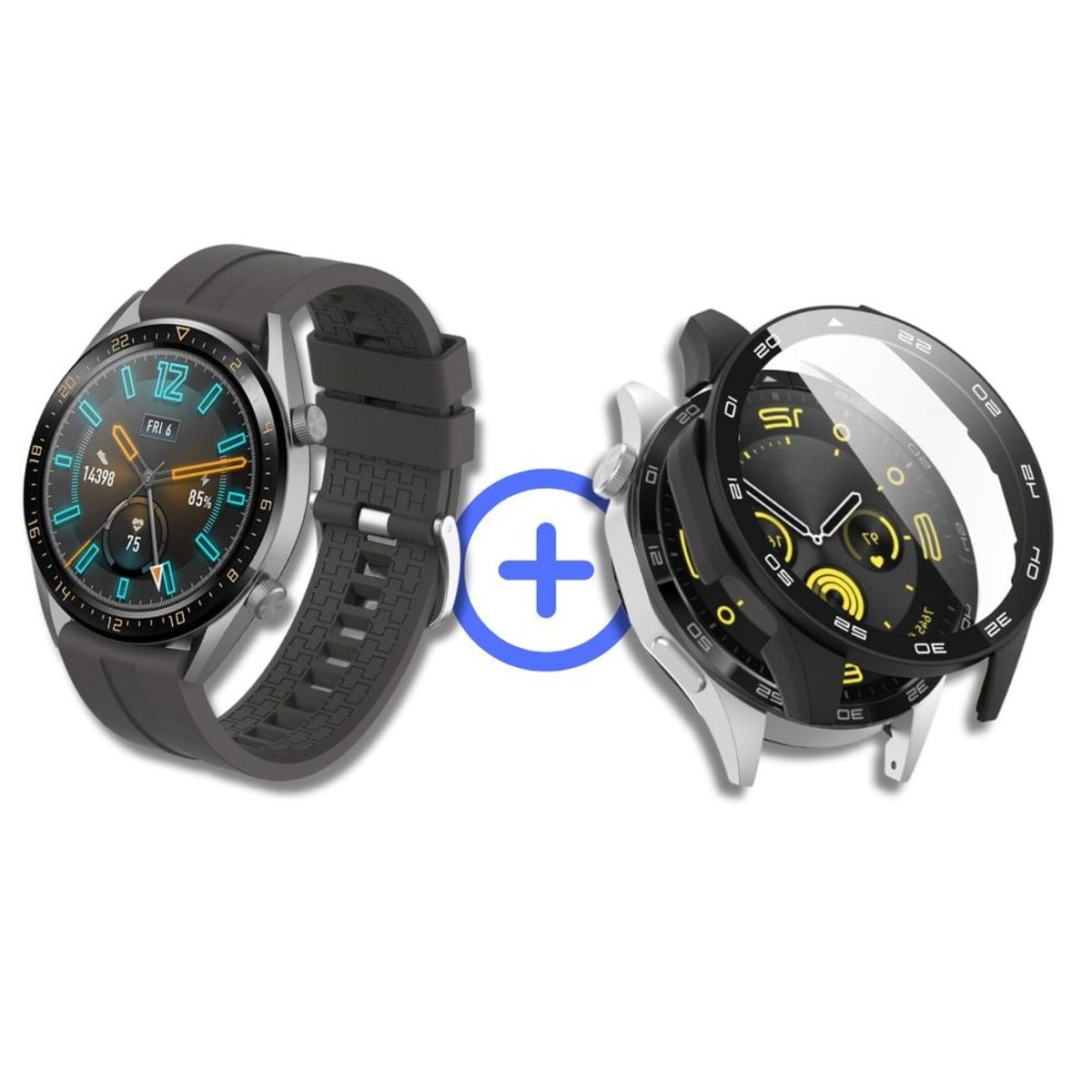 GENERICO - Correa de goma Gris  + Case para Smartwatch Huawei GT4 46mm