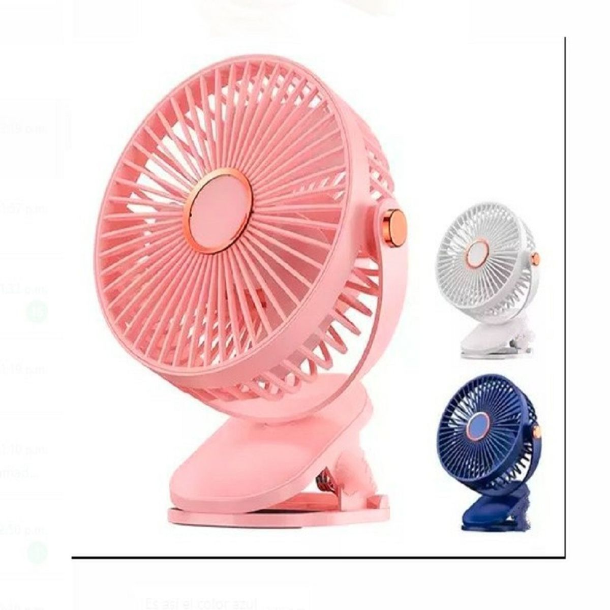 GENERICO - Ventilador  Recargable con Clip, Ajuste 5 velocidades Giratorio 360