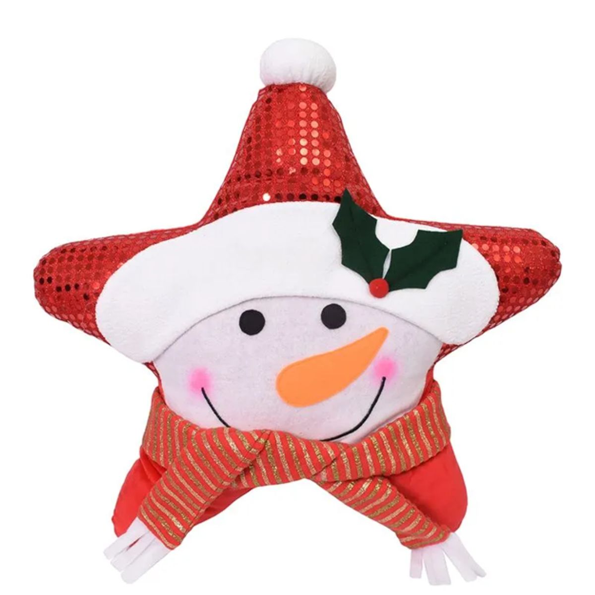 GENERICO - Cojin Navideño Estrella 50x50cm Muñeco Nieve