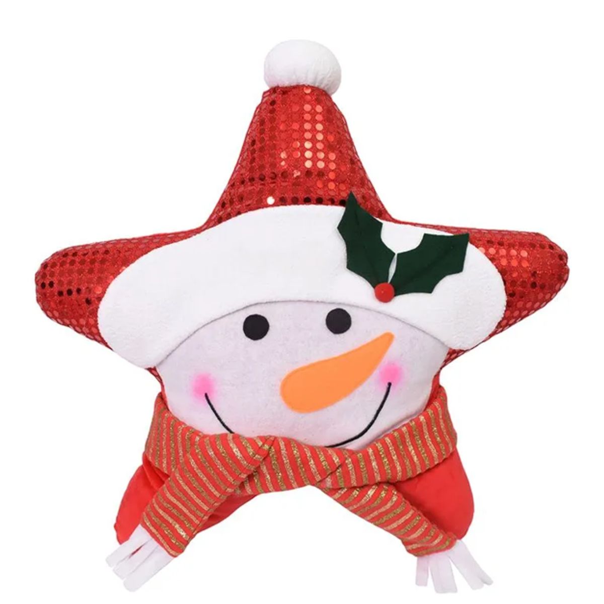 GENERICO - Cojin Navideño Estrella 50x50cm Muñeco Nieve
