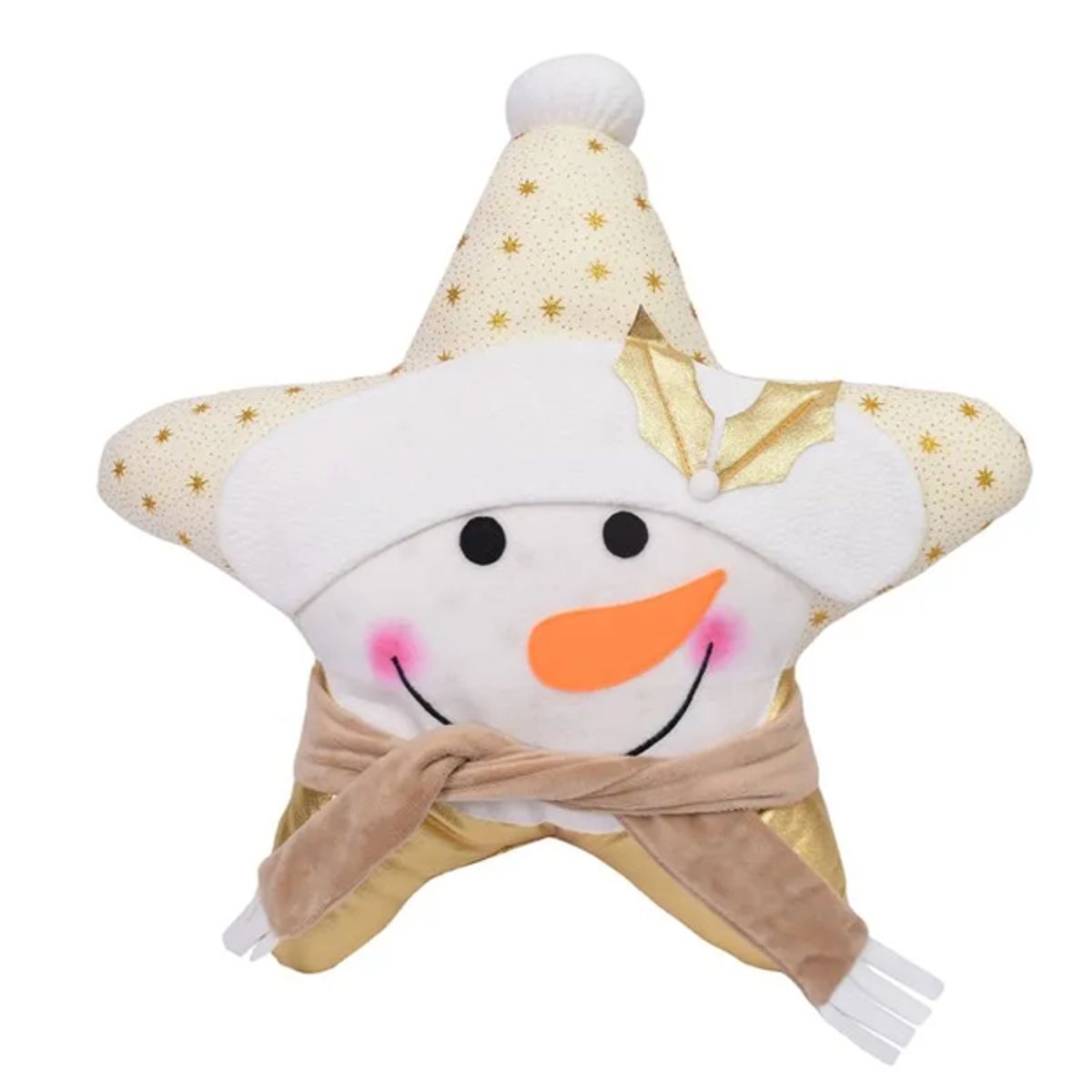 GENERICO - Cojin Navideño Estrella 50x50cm Muñeco Nieve
