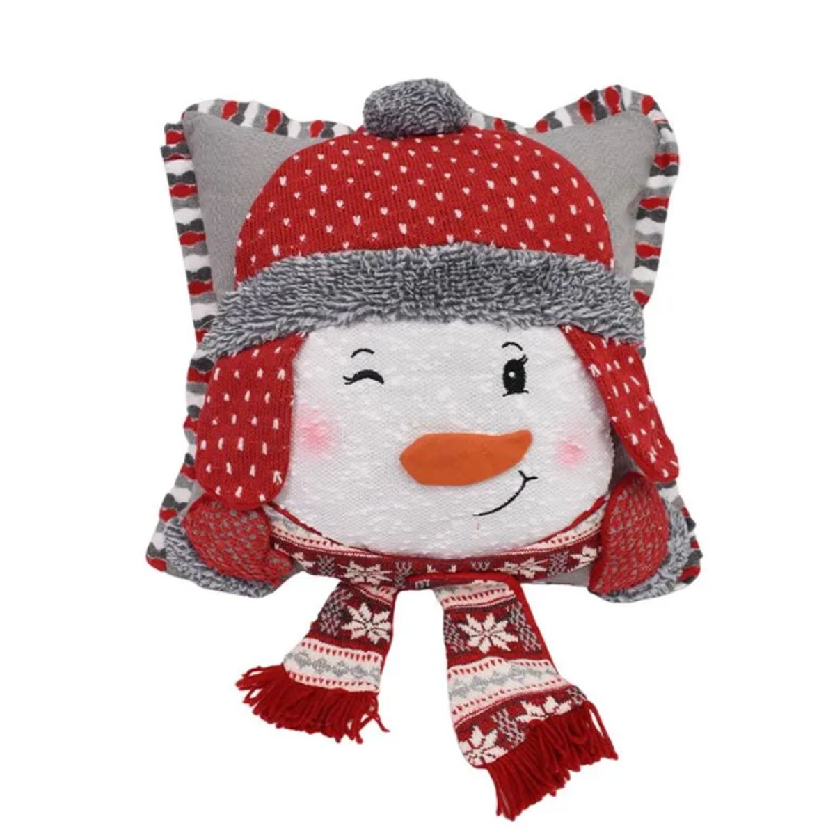 GENERICO - Funda Cojin Navideño diseño Muñeco de Nieve