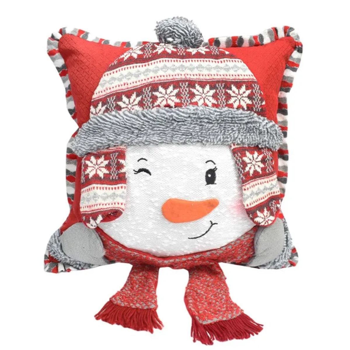 GENERICO - Funda Cojin Navideño diseño Muñeco de Nieve