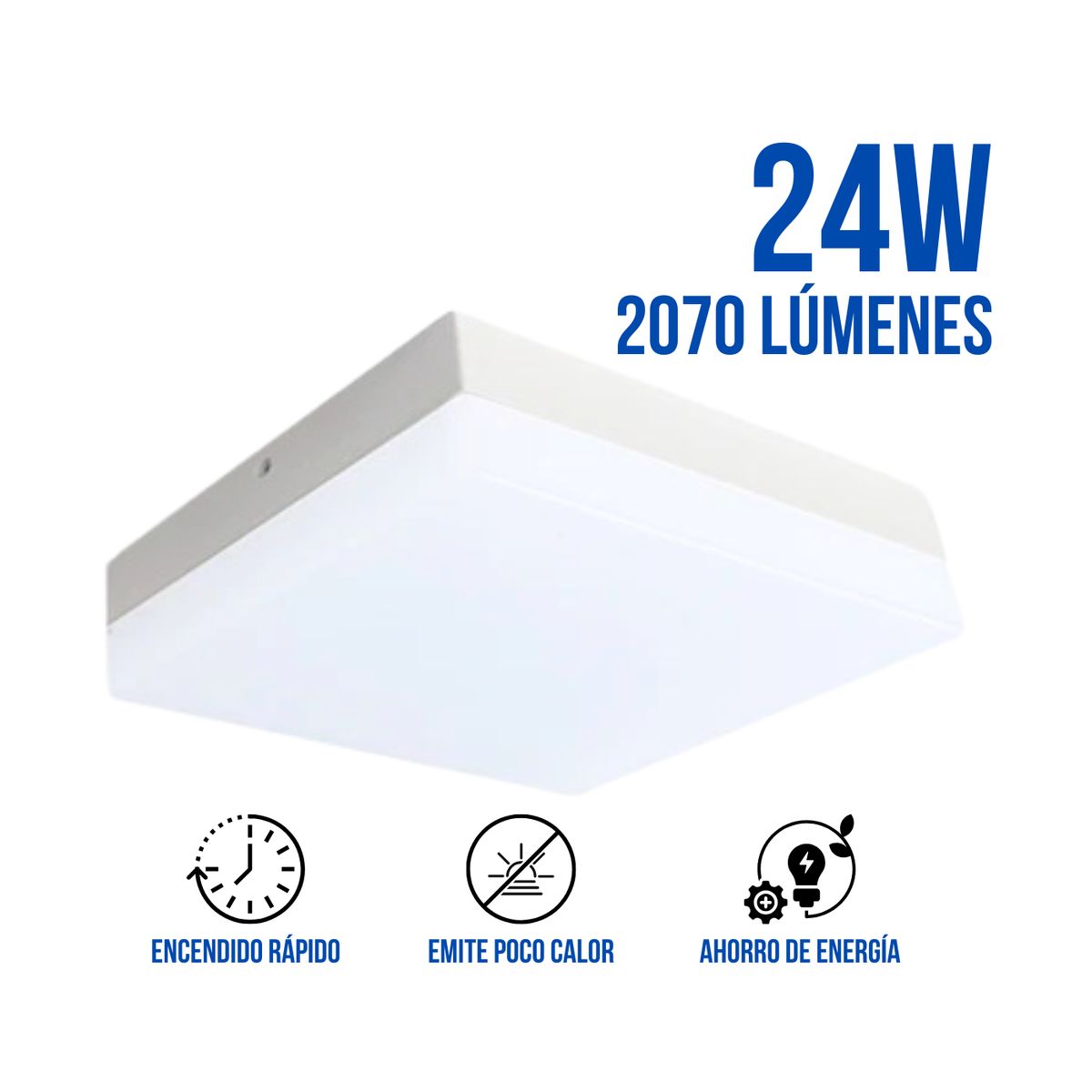 HOME LIGHT - Panel Led Cuadrado Luz Blanca 24W Home Light