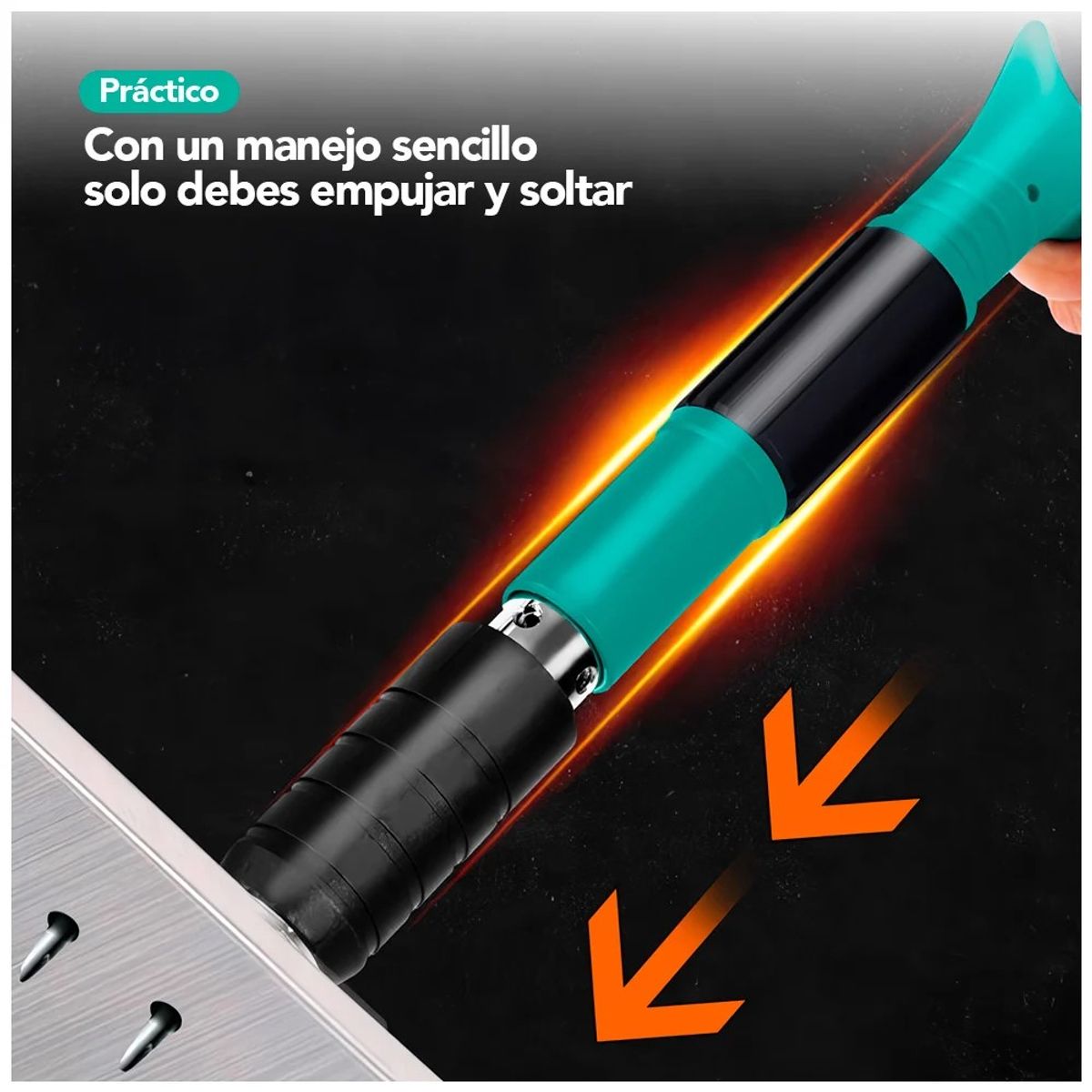 GENERICO - PISTOLA REMACHADORA PARA CLAVOS AJUSTABLE VERDE