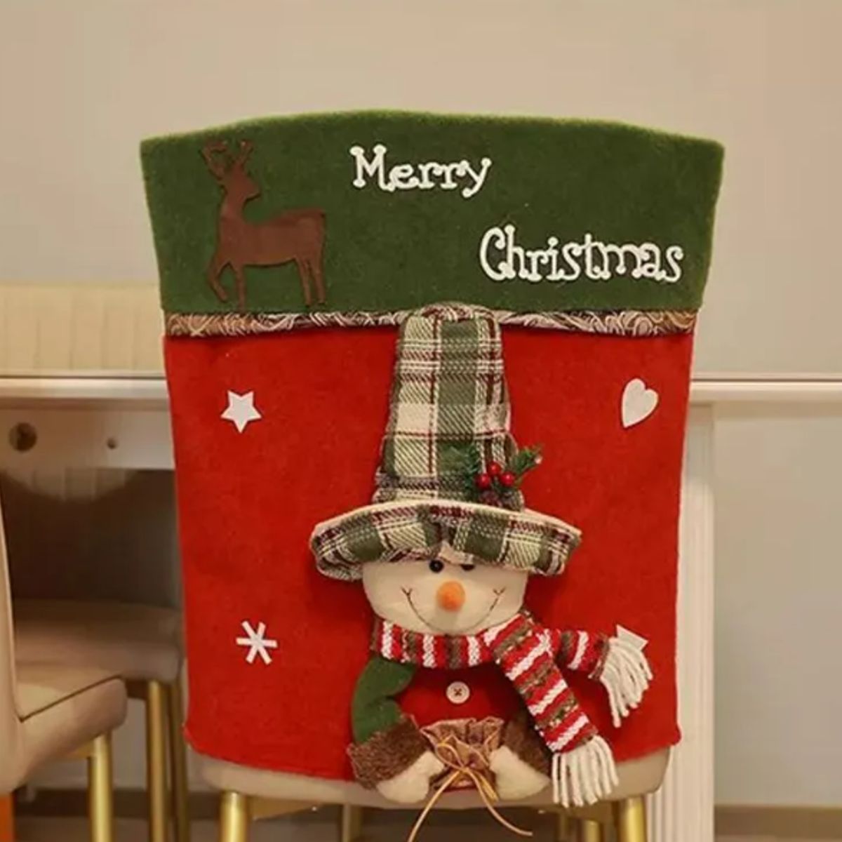 GENERICO - Fundas de Sillas Navideñas diseño Muñeco de Nieve