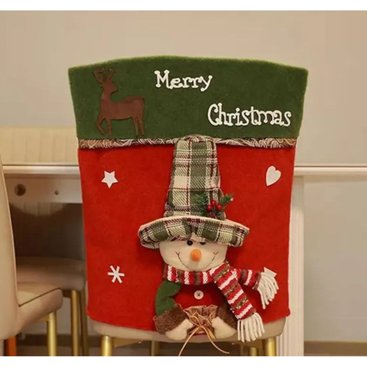 GENERICO - Fundas de Sillas Navideñas diseño Muñeco de Nieve