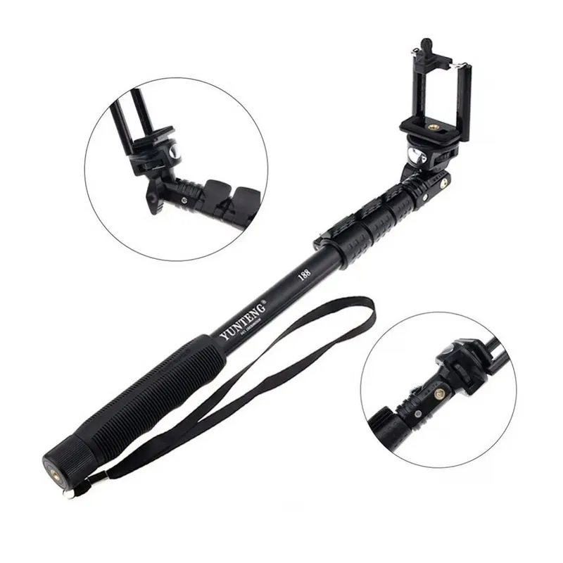 GENERICO - Tripode Palo Selfie Stick Bluetooth Grande 1.25 MT Camara y Go Pro