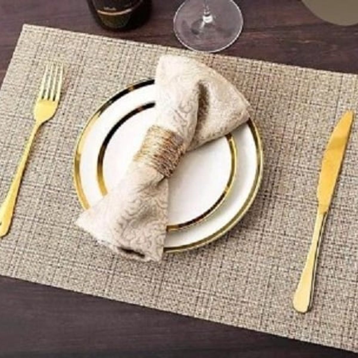 GENERICO - Individuales de 6 unid color arena de calidad A1