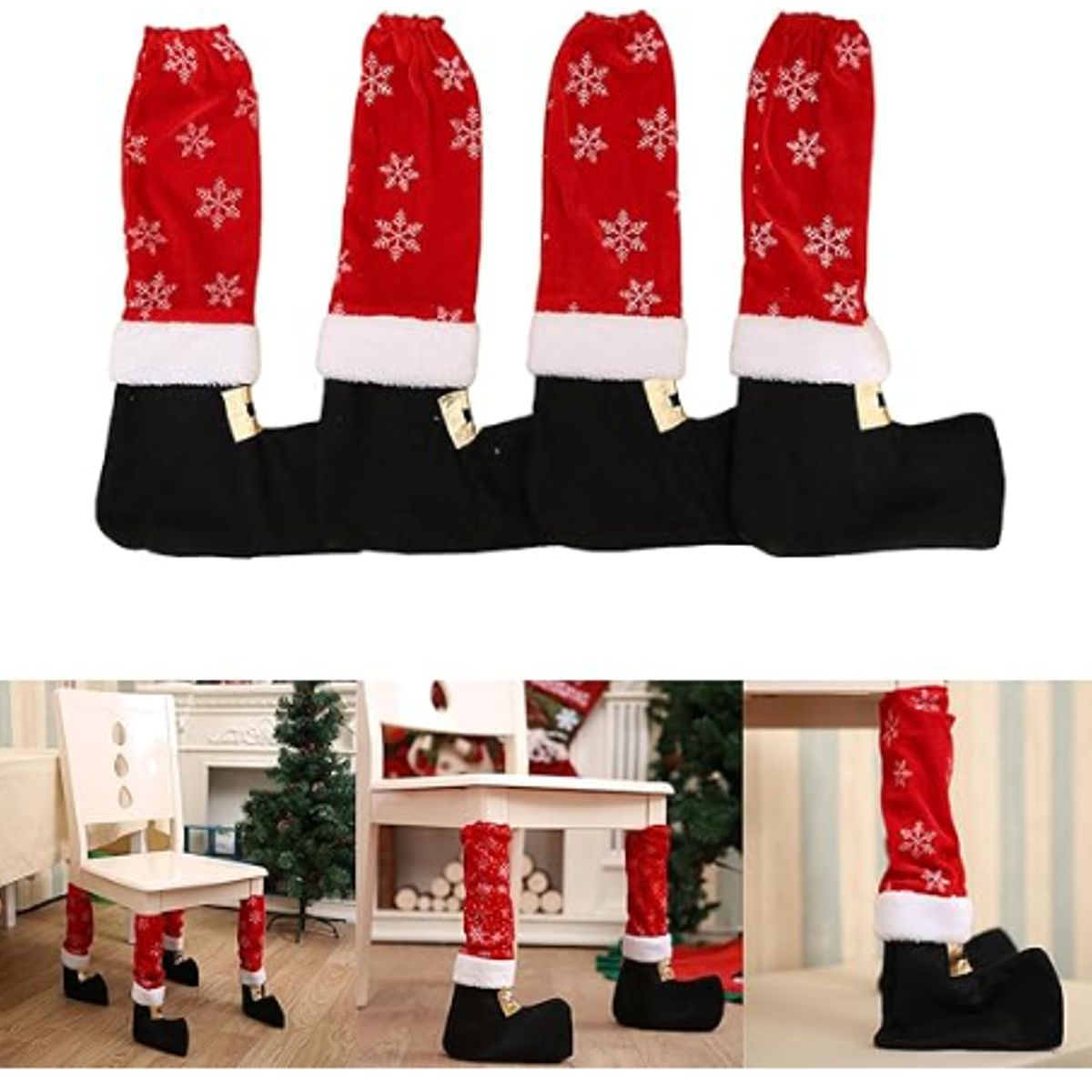 GENERICO - NAVIDAD BOTINES DE SILLA 4PZS 40X21CM