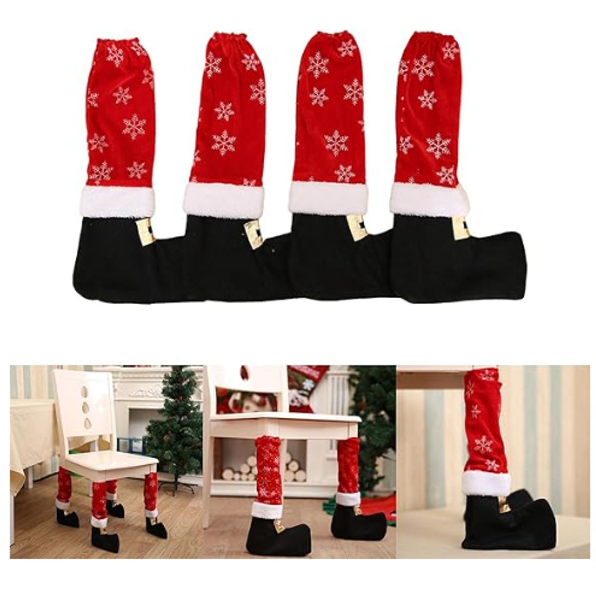 GENERICO - NAVIDAD BOTINES DE SILLA 4PZS 40X21CM