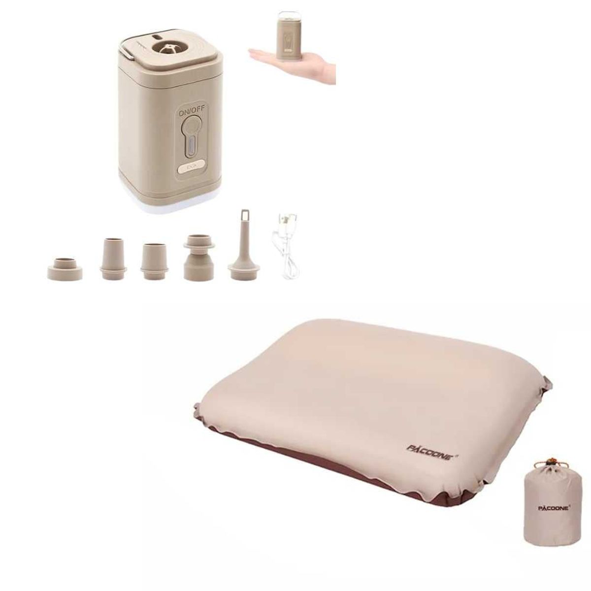 GENERICO - Camping Inflador Portátil y Almohada Inflable - Pack