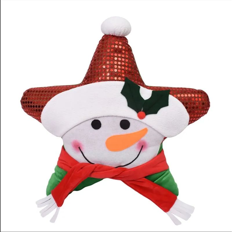 GENERICO - Cojin Navideño Estrella 50x50cm Muñeco Nieve